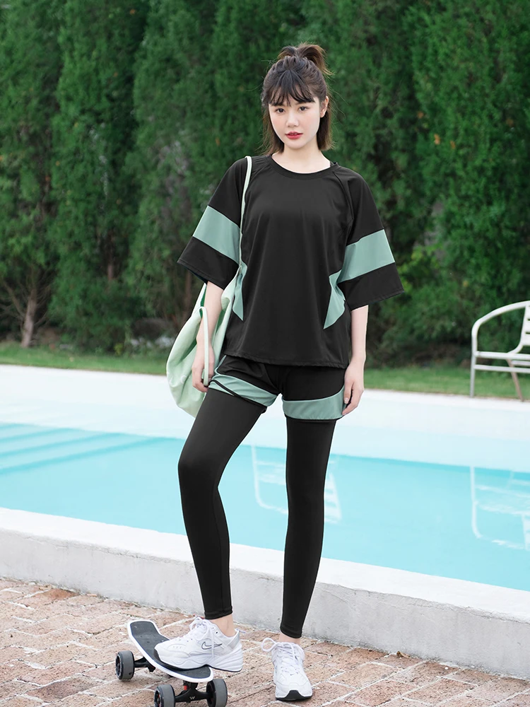 

Women's Surfing Diving Suit ort Sve Two-Piece Swimsuit plus Size 200 Pou Belly Covering Slimming Swimming Costume Sun...