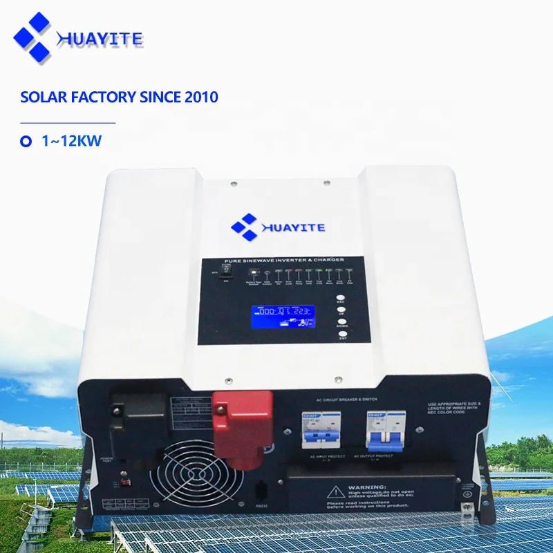 2KW DC24V 48V Off Grid Hybrid Solar Inverter LCD Display AC 110/120/230V 3000W 5000W 6000W Single Phase Low Frequency Inverter