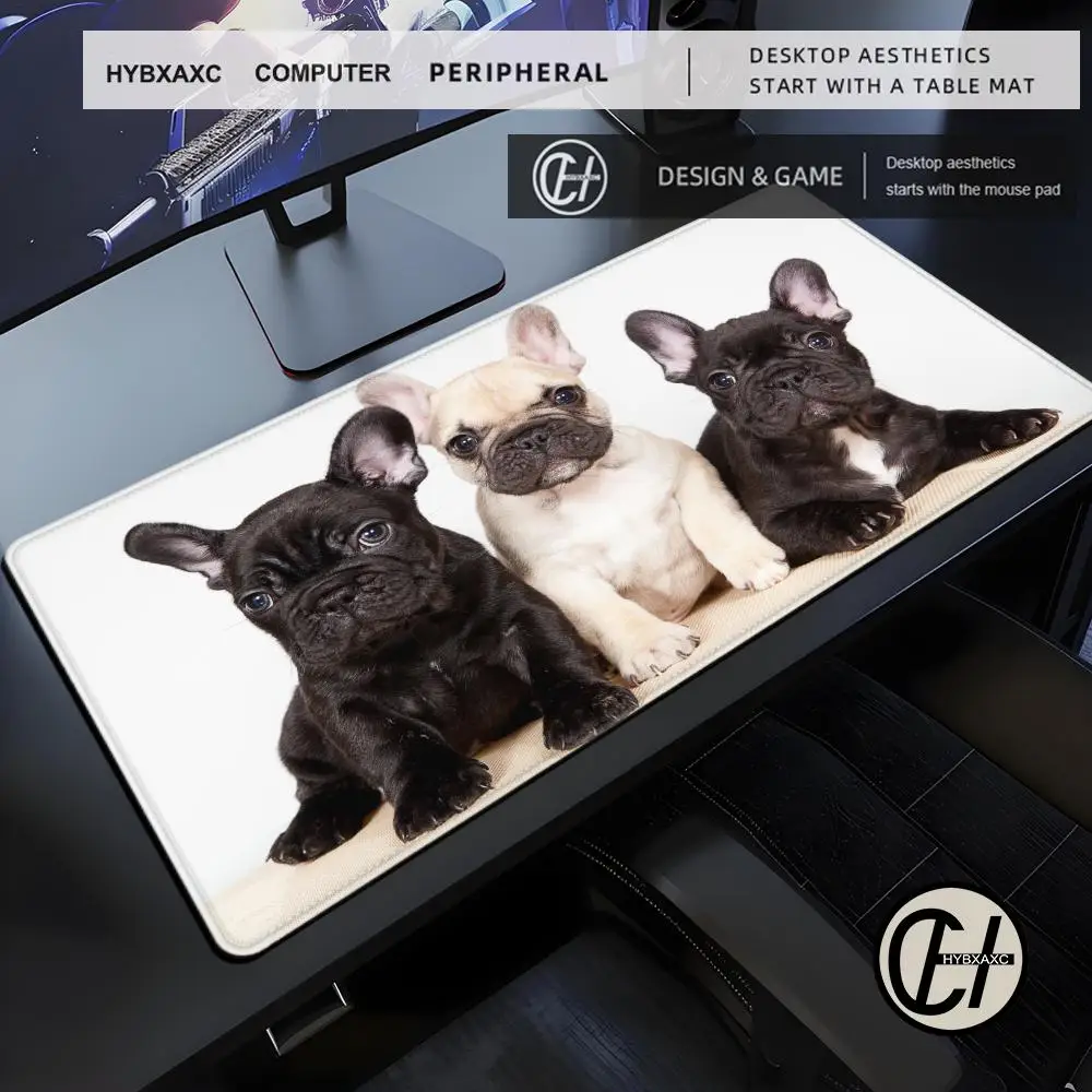 HYBXAXC Mouse Pad 900x400 French Bulldog Gaming Accessories Cool Computer Desk Accessories Keyboard Mat Anti-skid Game Mousepad