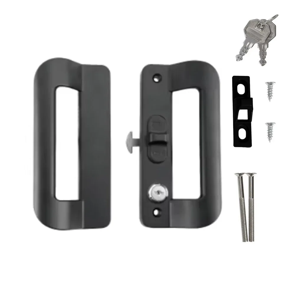 

High Quality Aluminum Alloy Sliding Door Lock with Handle with Key Flush Lock Kit Easy To Install Anti Rust Door Pull Locks Barn