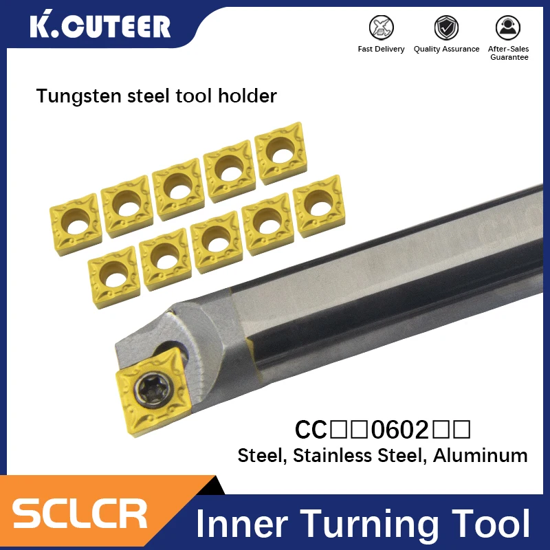 C04H-SCLCR03 C08K-SCLCR06 C12M-SCLCR06 Tungsten steel cutter bar Internal hole Turning Tool CCMT carbide blade lathe tool set