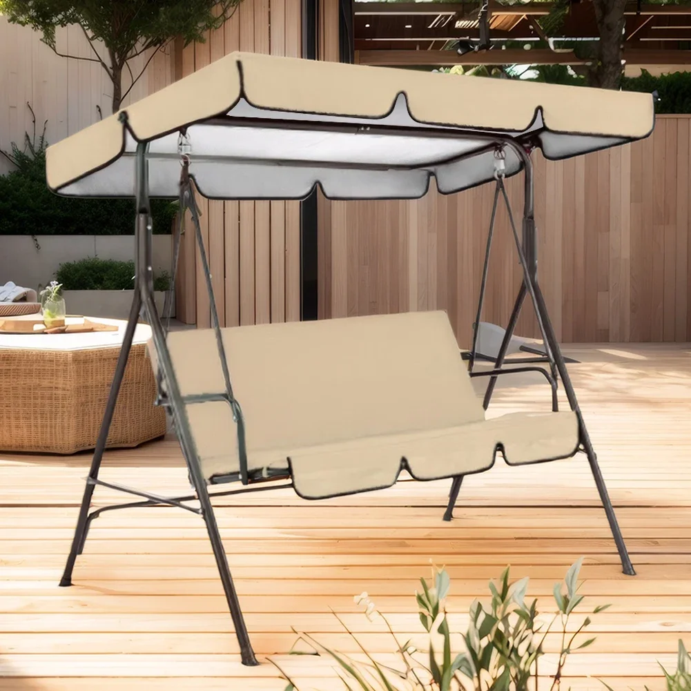 Garden Swing Seat Replacement Canopy Waterproof Swing Top Cover Sun Shade Awning Cover for Patio Swing Garden Swing Outdoor