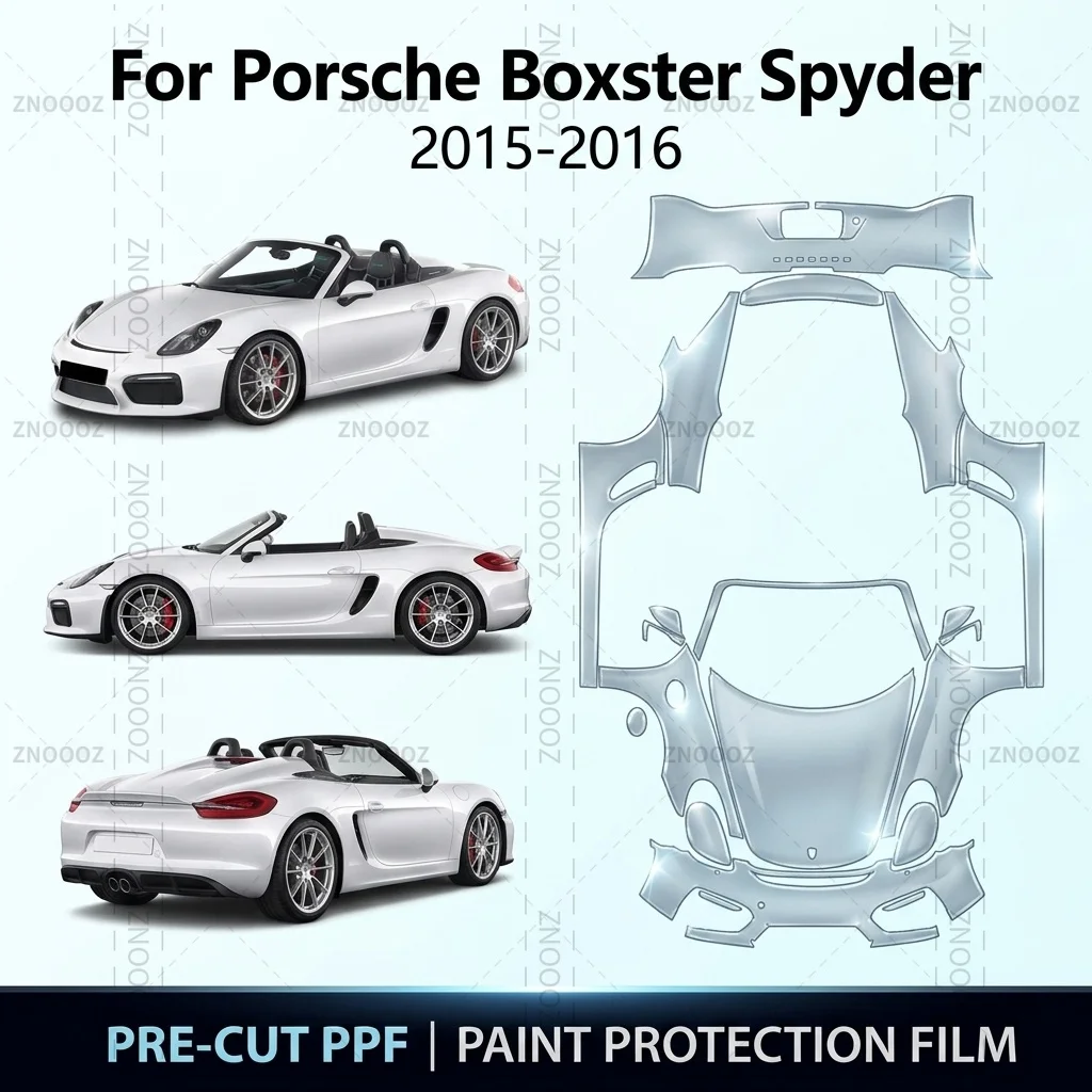 For 2015-2016 Porsche Boxster Spyder 8.5Mil Precut PPF Paint Protection Film TPU Self Full Vehicle Glossy Clear Matte Black