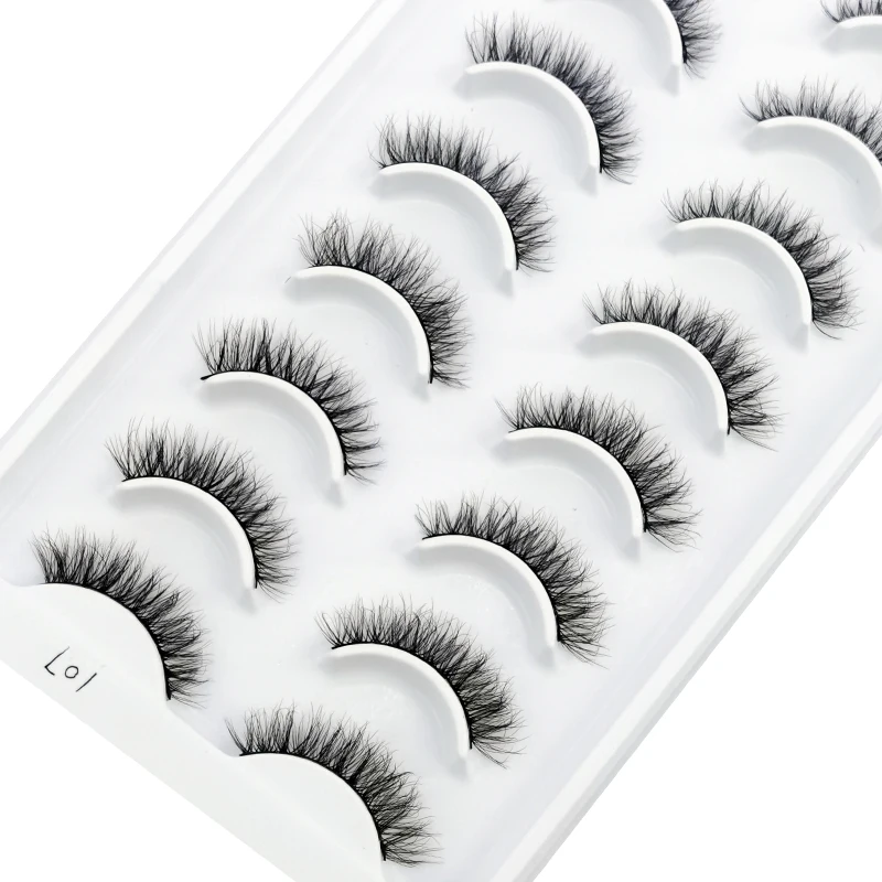 New 10pairs eyelashes 3D faux mink fake eyelashes lasting fluffy natural long lashes extension makeup short mink false eyelashes