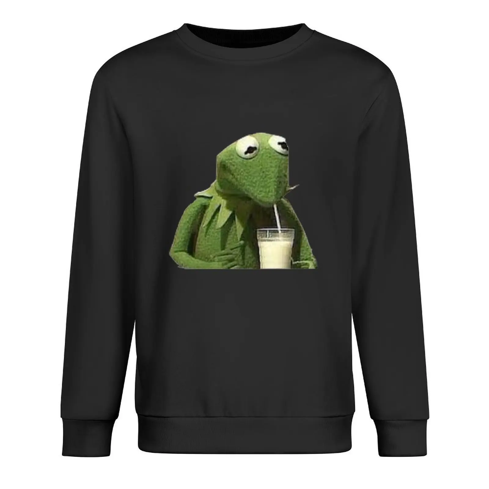 

Kermit Drinks Milk Pullover mens clothes aesthetic clothing graphic t shirts men men clothes pullover