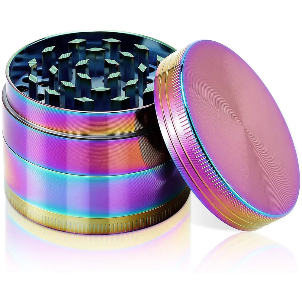 Dazzle color zinc alloy 40mm/50mm/55mm/63mm hand grinder 4 layer tobacco herb herb grinder Smoing accessories