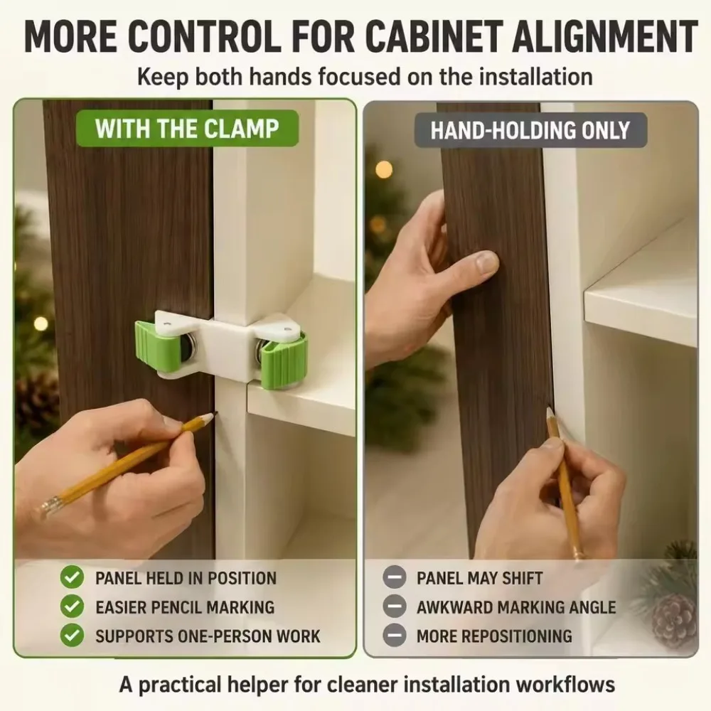 3pcs Cabinet Board Install Auxiliary Clamps Marking Jig Quick for Woodworking Wardrobe Side Carpentry Installation Fixing Tool