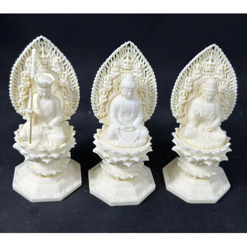 Ivory Nut Buddha Buddha Sakyamuni Home Decoration Guanyin Dizang King Bodhisattva/Buddha Statue Whirling Three Saints