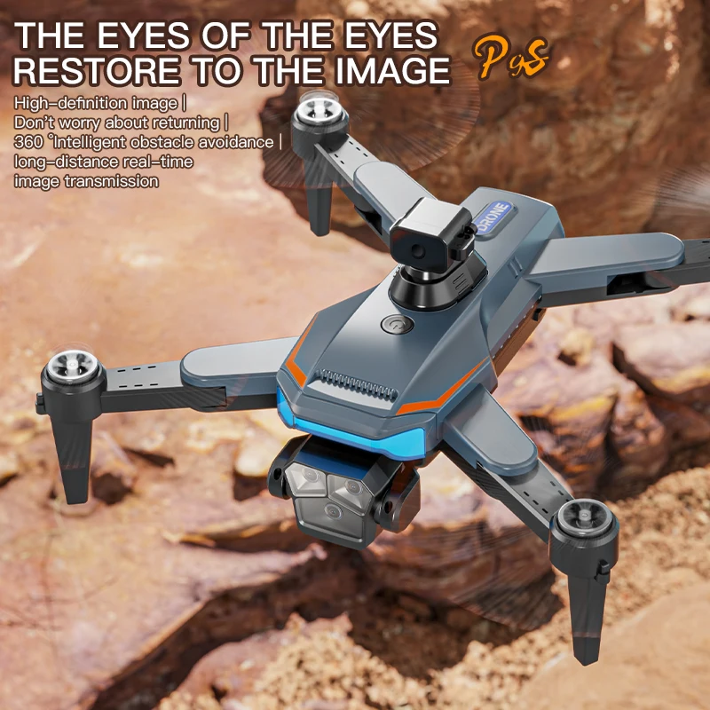 Drone P9S avec Caméra HD 8K pour Touristes, Moteur Sans Balais, Évitement d'Obstacles, Hélicoptère RC, Jouet Quadrirotor Pliable Professionnel, Nouveau