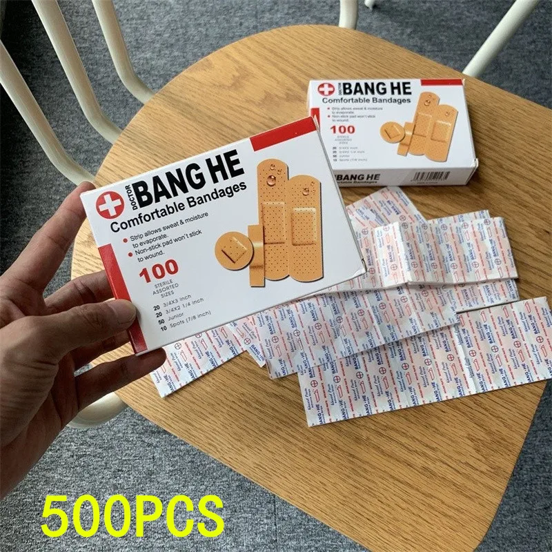 

100/200/500PCS Baby Bandage Waterproof Breathable Adhesive Plaster Hemostasis Wound Sticker Dressing Band Aid Banditas for Kids