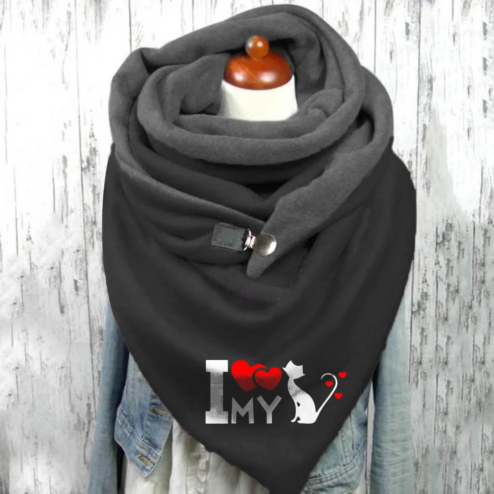 Cotton Print Button Winter Cashmere Scarf Shawl Women'S Scarf Warm Fashion Soft Wrap Scarve Shawls Unisex Pashmina Wrap Foulard