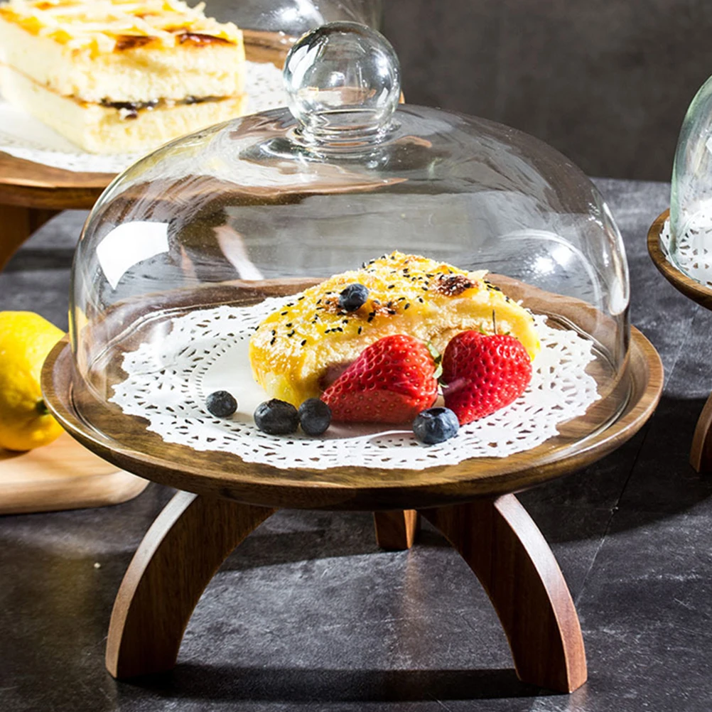 

Glass Cover Cake Tray Protector Dome Display Serving Dish Dessert Container Dust Cover Transparent Sturdy Kitchen Barware Fruit