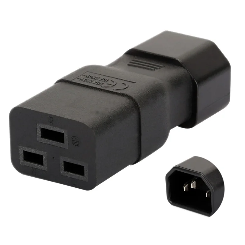 1 STKS Zwart Koper 16A naar 10A IEC 320 C19 naar C14 AC Power Adapter Plug PDU UPS Server Mannelijke C20 naar Vrouwelijke C13 Stekker Converter