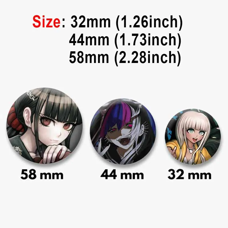 Custom Game Peripheral Danganronpa Round Badges DIY Coin Brooch on Backpack Cartoon Lapel Jewelry Pins Gifts for Kids Friends