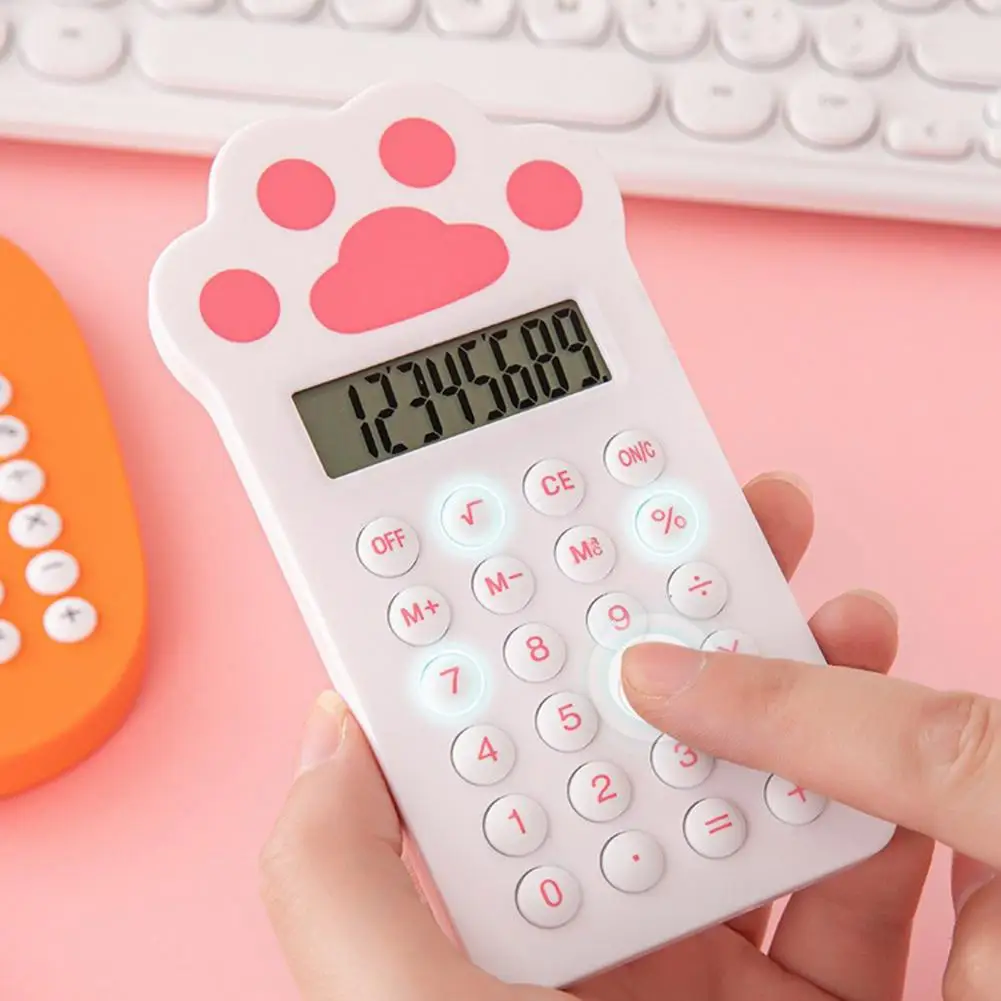 Cartoon Calculator Carrot Strawberry Cat Paw Shape Calculator Compact Portable Mini Calculator School Supplies For Students