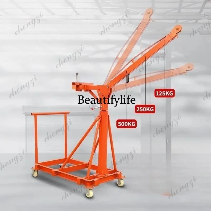 Mobile Small Crane Electric Mobile Portable Home Elevator 220v Folding Lift