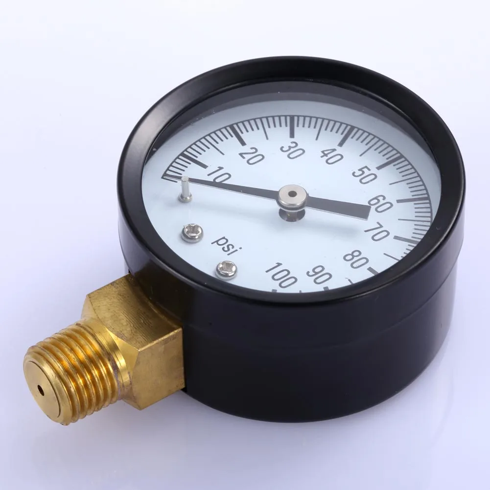 0-100 PSI Hydraulic Tester Manometer 50mm Dial Face Air Compressor Pressure Gauge Vacuum Pressure Gauge for Air Water Oil Gas