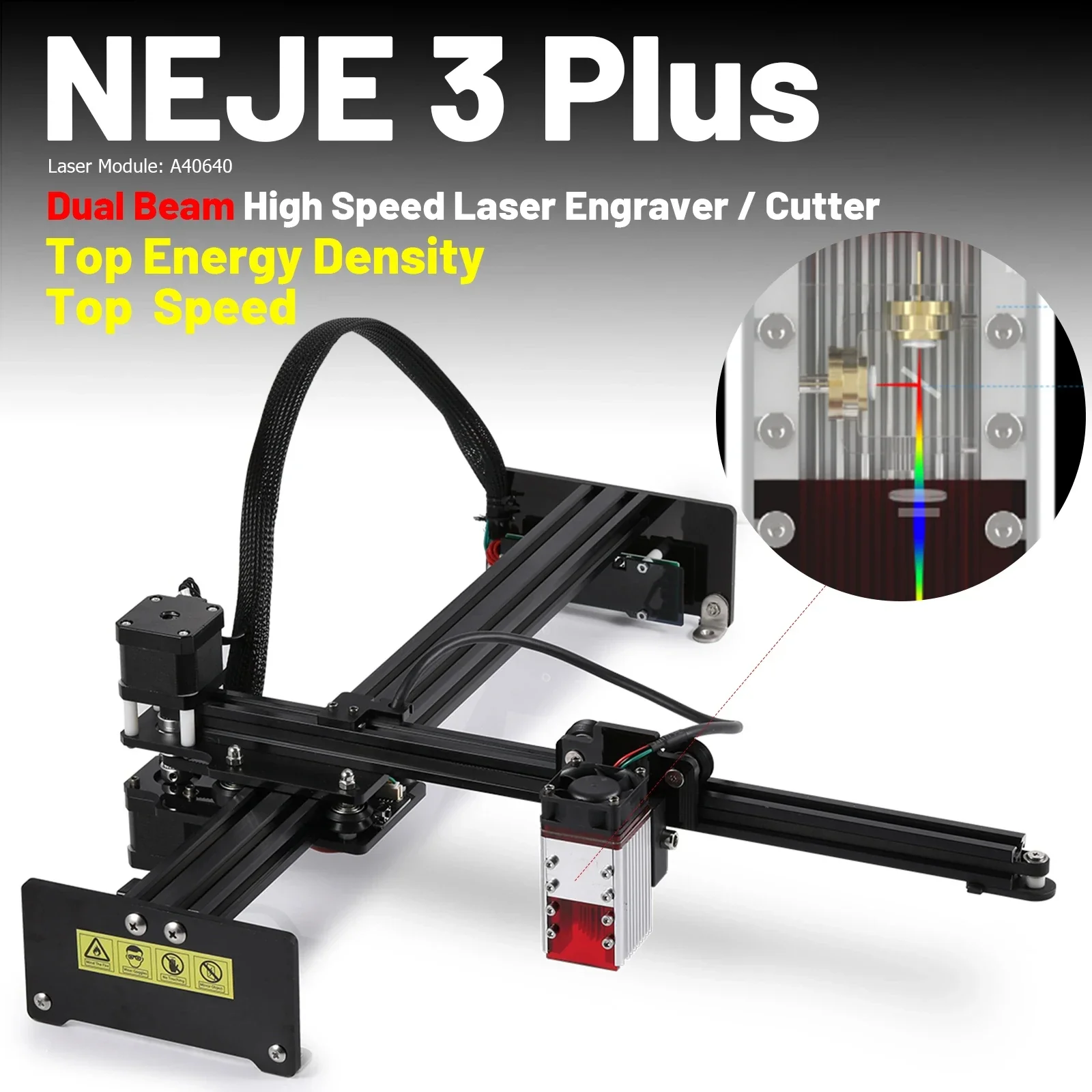 NEJE 3 Plus A40640 80w Engraving Machine Laser Cutter CNC Laser Printer APP Control DIY Wood Cutting Marking Milling Machine