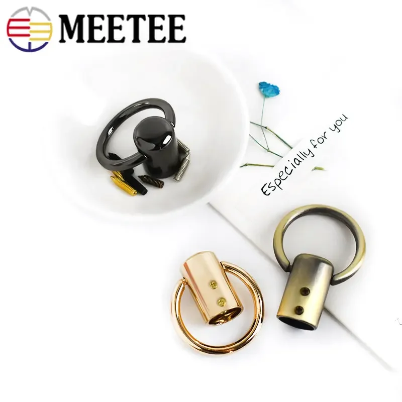 4/10Pcs Meetee Metal O Ring Buckles Screw Swivel Clasp Keychain Rope Handabg Bag Strap Connector Hook DIY Hardware Accessories