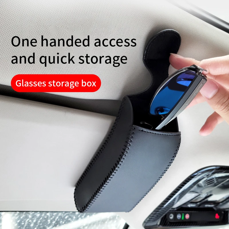 Leather Car Sun Visor Point Pocket Organizer Bag Auto Glasse Storage Holder Car-styling Card Holder Sunshade Bag Glasses Case