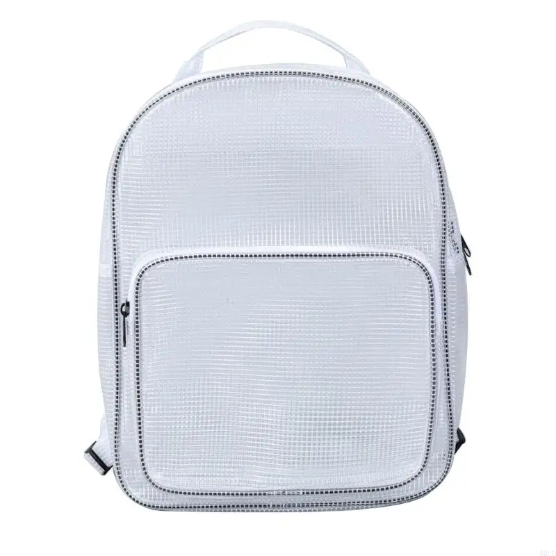 

D0UD Clear Backpack for Laptop Heavy Duty PVC Transparent Backpack Reinforced Strap