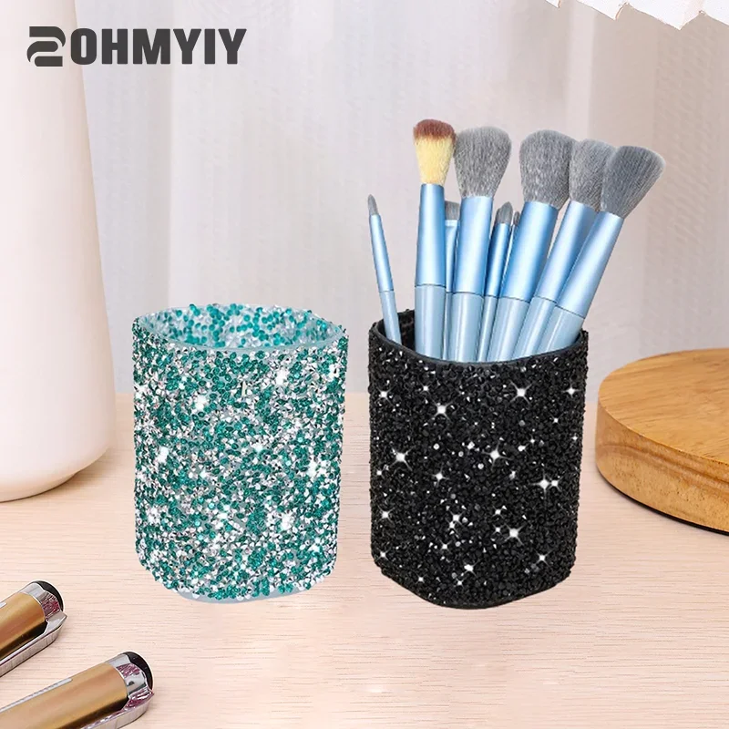 Fashion Women Sparkling Makeup Brush Bucket Cosmetic Storage Pen Box Makeup Brush Container Home Storage Box