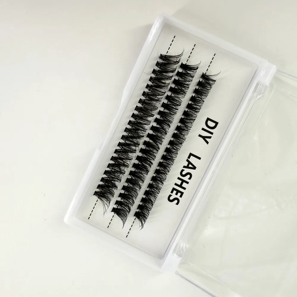 工場価格 3列まつげクラスタートレイ 卸売 DIYまつげブック ヴィーガン プライベートラベル セグメントDIYまつげ