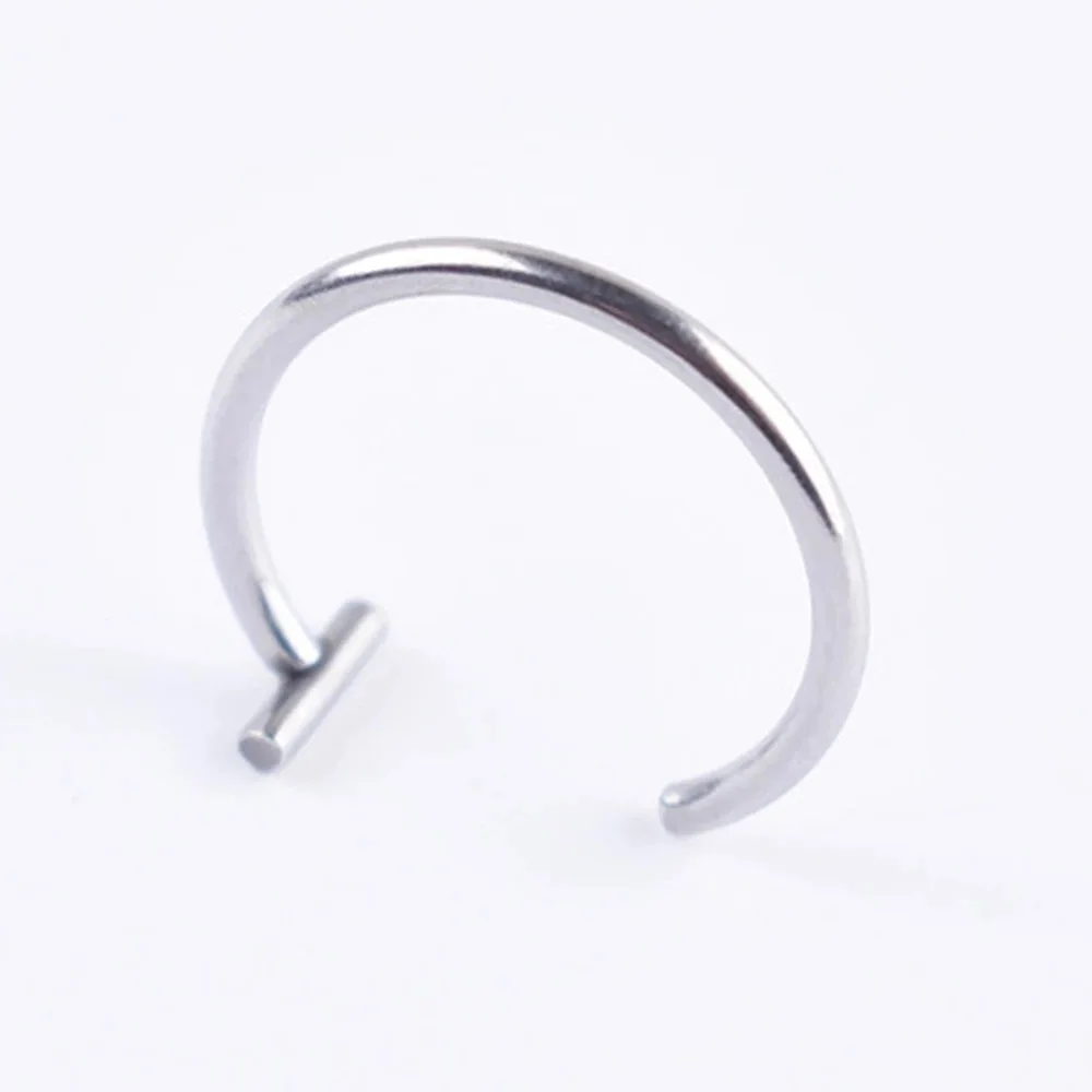 10mm Titanium Steel Lip Rings Cuff Clip On Fake Labret Piercing Ear Nose Hoops Unisex Women Septum Body Jewelry