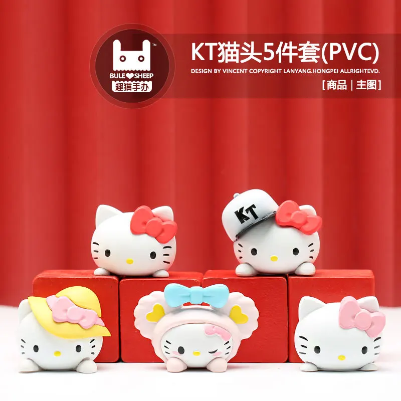 5 pçs/set sanrio hellokitty anime figura conjunto ornamentos kawaii mini bonito dos desenhos animados figuras desktop ornamentos decorativos brinquedos presentes