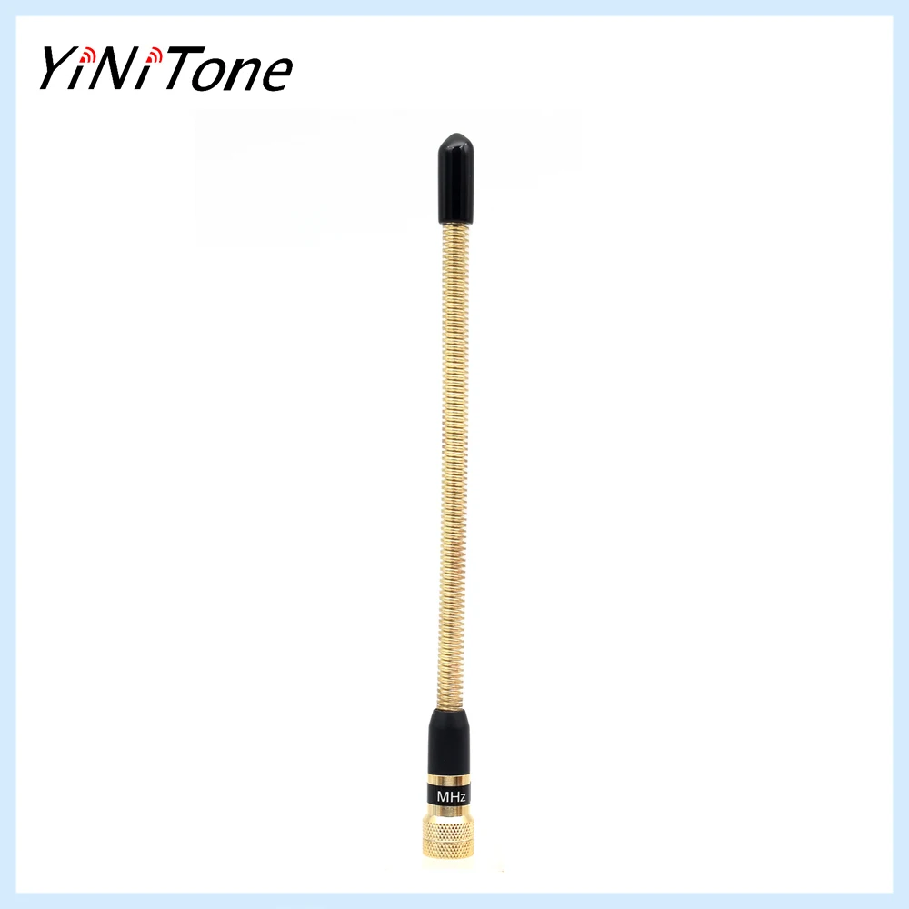 

Metal Gold Spring Handheld Antenna SMA-Male Walkie Talkie VHF 136-174Mhz For YAESU VX-3R VX-5R VX-6R VX-7R VX-8R