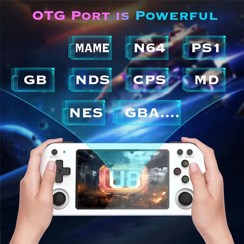 

U8 Retro Palm Game Console Open Source Linux System Game Console Game Console 128GB Whiteabgi