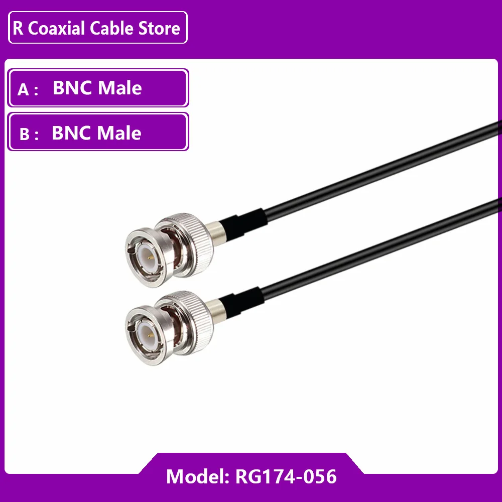 RG174 كابل 50Ohm BNC ذكر إلى BNC ذكر موصل قابس محول لكاميرا الفيديو SDI كاميرا الفيديو HD-SDI/3G-SDI/4K/8K
