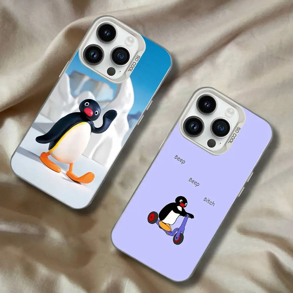 

Happy P-Pingu Penguin Phone Case For iPhone 17,16,15,14,13,12,11,Pro,XS,Max,Plus,Mini,SE4,E White Matte Shockproof Cover