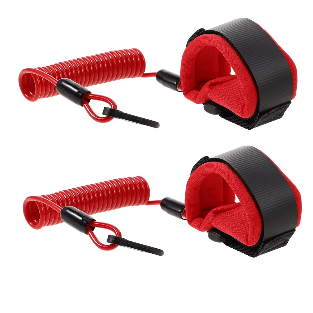 

2pcs Boat Emergency Cord Safety Engine Stop Lanyard Tether Resistant Quick Release Buoyancy Universal Outboard Motors
