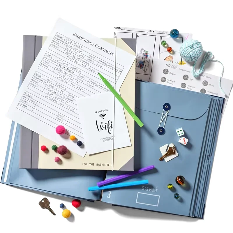 Document Organizer Bound Expanding File Folders Case for Papers Binder Birth Certificates Social Cards Passports Photos Letters