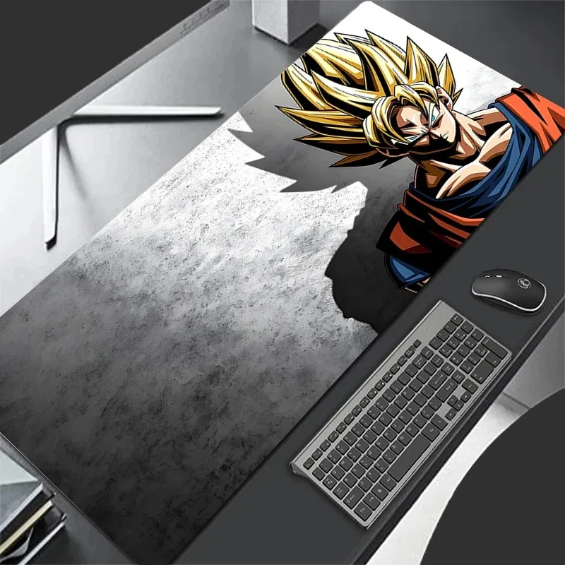 Japanisches cooles Anime-Mauspad, Laptop-Mauspad in Schwarz-Weiß, großes Gaming-Mauspad, D-Dragoned Balls Tastaturunterlage, PC-Gamer-Schreibtischunterlage