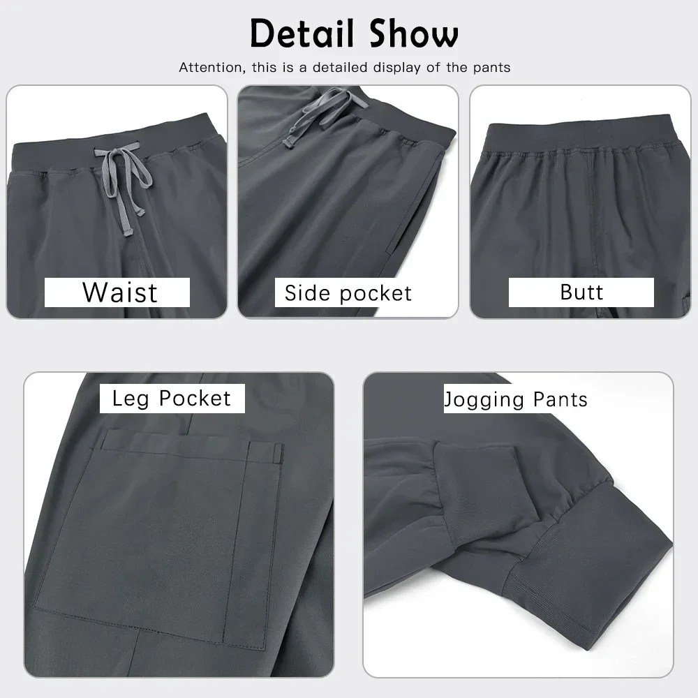 Conjunto de esfoliante médico com vários bolsos, uniforme cirúrgico clínico para mulheres e homens, roupa de trabalho odontológica hospitalar, artigos de enfermagem