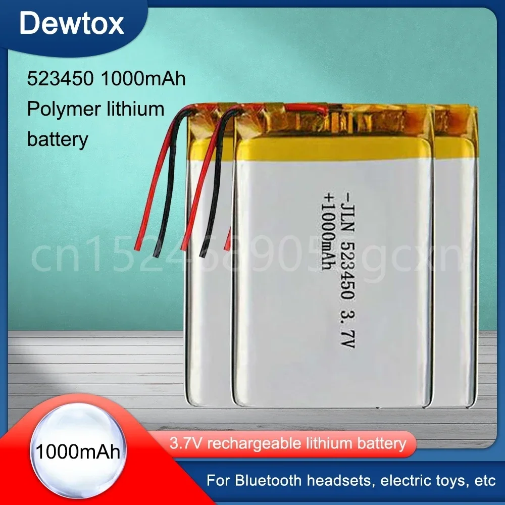 1000mAh 543450 3.7V Polymer Lithium Rechargeable Battery Li-ion Battery 503450 523450 for Smart Phone DVD MP3 MP4 Led Lamp