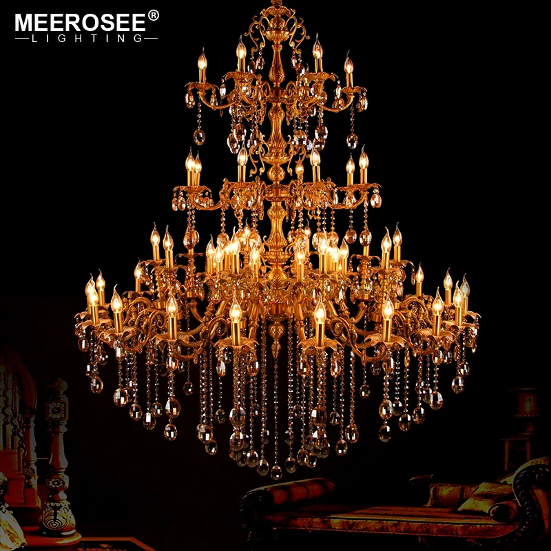 Meerosee Luxury Gold  Chandelier Light Classic French Traditional Pendant Lamp Project Hotel Resteruant Villa Luminaire Lights