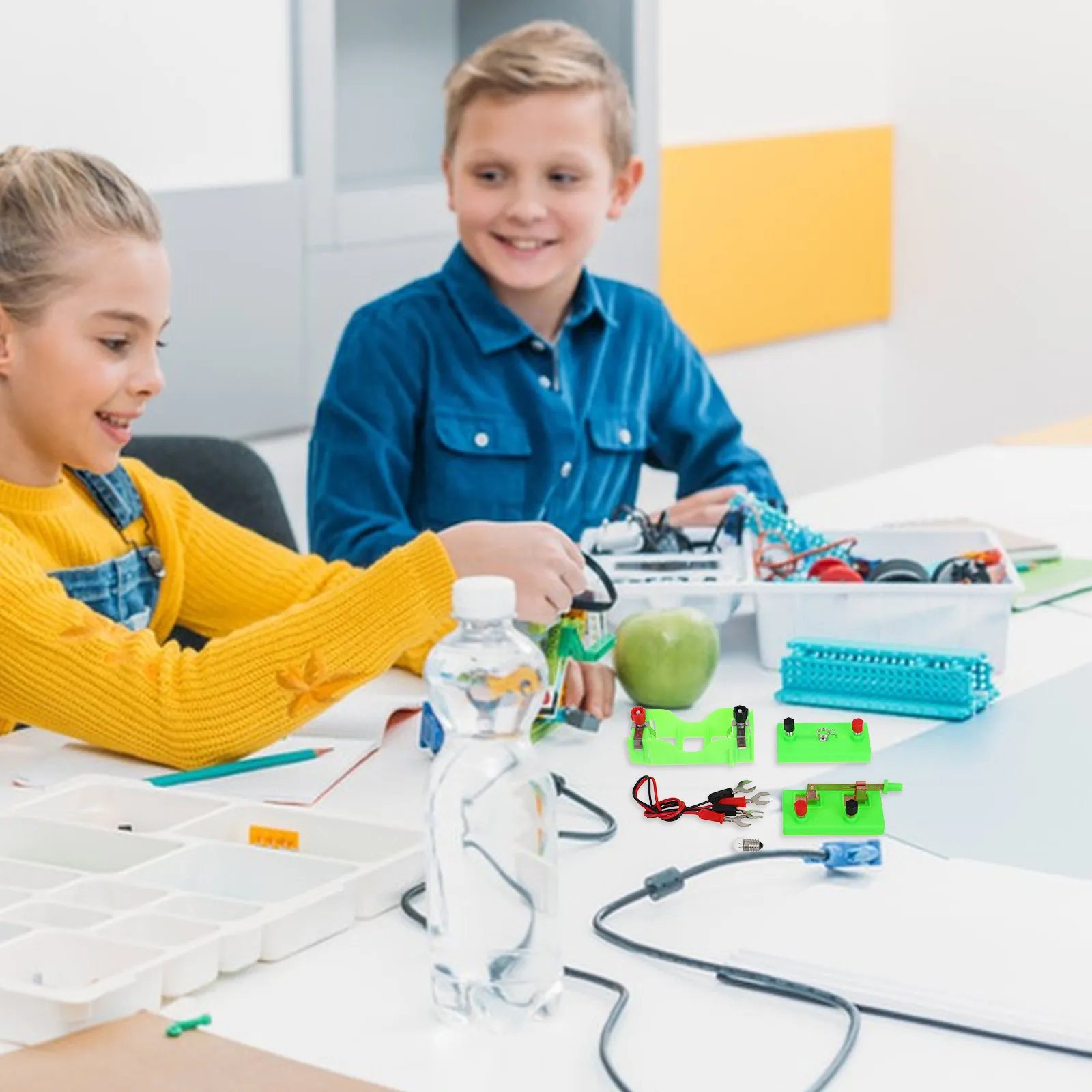 

1Set Educational Physics Science Lab Circuit Kit Electricity Experiment Series Parallel Learning Boards for Kids
