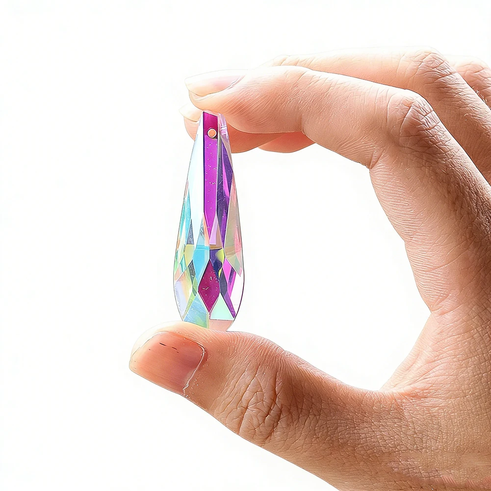 6pcs Teardrop Crystal DIY Suncatcher Prisms Making Hanging Rainbow Maker Glass Beads Jewelry Pendant Lampwork Chandelier Parts