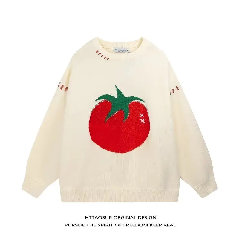 

New Autumn Winter Men Women Knitted Sweater round Ne Embroidered ato Design Faionable Comfortable Breathable Polyester