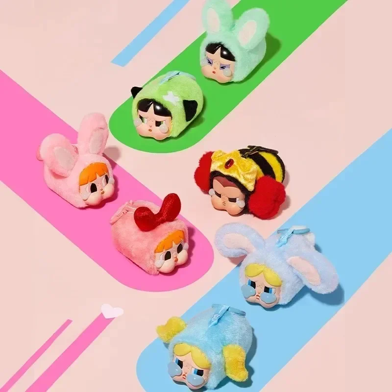 POP MART CRYBABY x Powerpuff Girls-Serie – Vinyl-Gesicht, Plüsch, echte Mystery-Box, Blindbox, Guess-Tasche, Spielzeug, Puppe, süßer Desktop