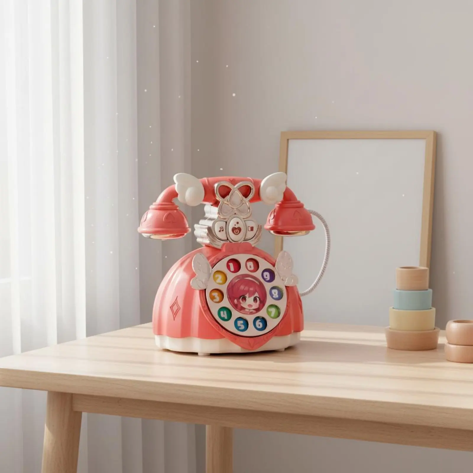 Princess Toy Phone Music Musical Toy Telephone Play Phone Educational Children's Product Retro Design for Girls