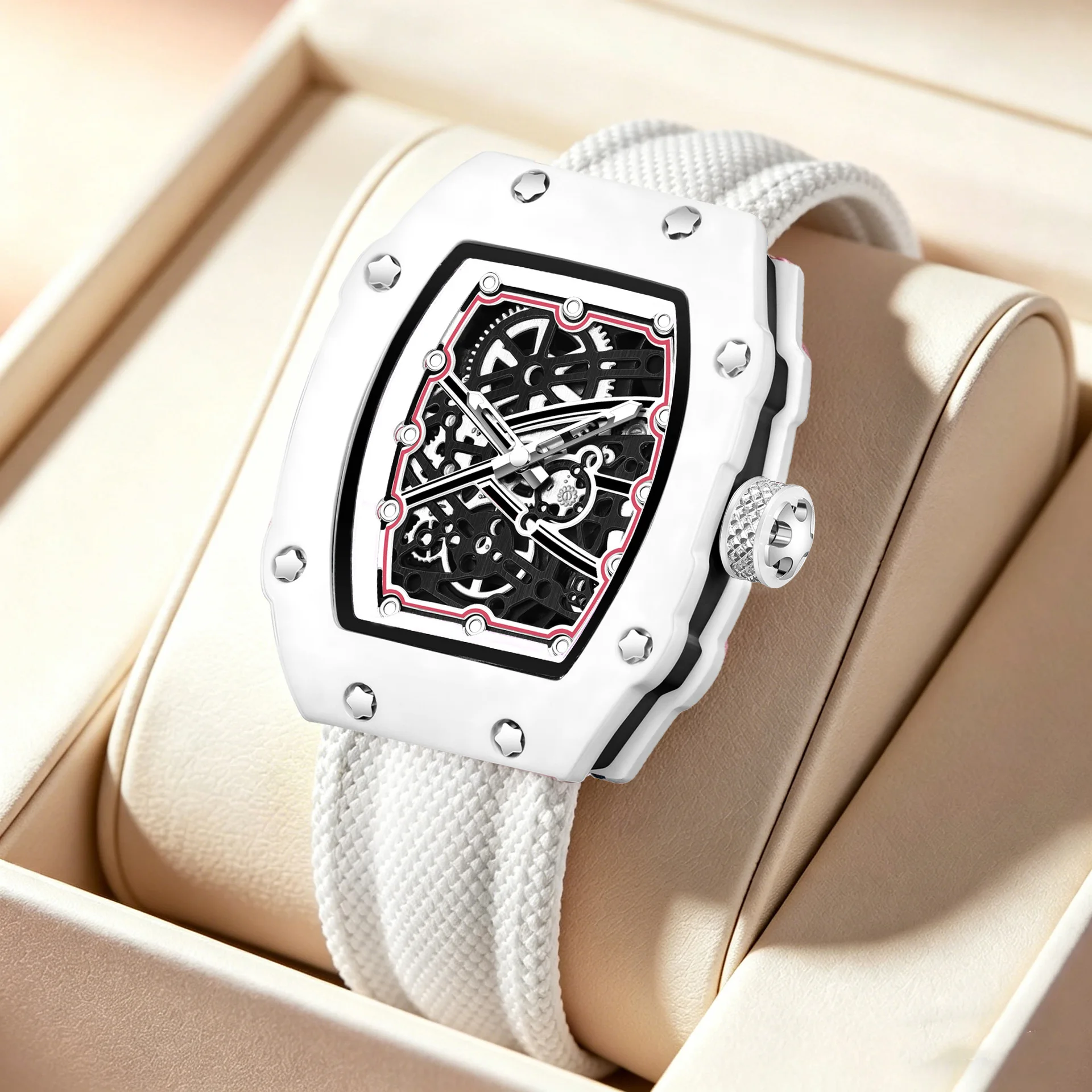 Women's barrel-shaped fashion personalized women's watch waterproof luminous couple watch quartz watch