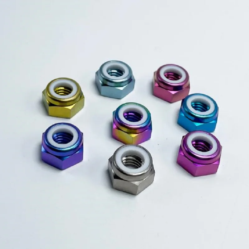 

DIN985 titanium alloy flange locking nut M6/M8/M10 motorcycle nut custom