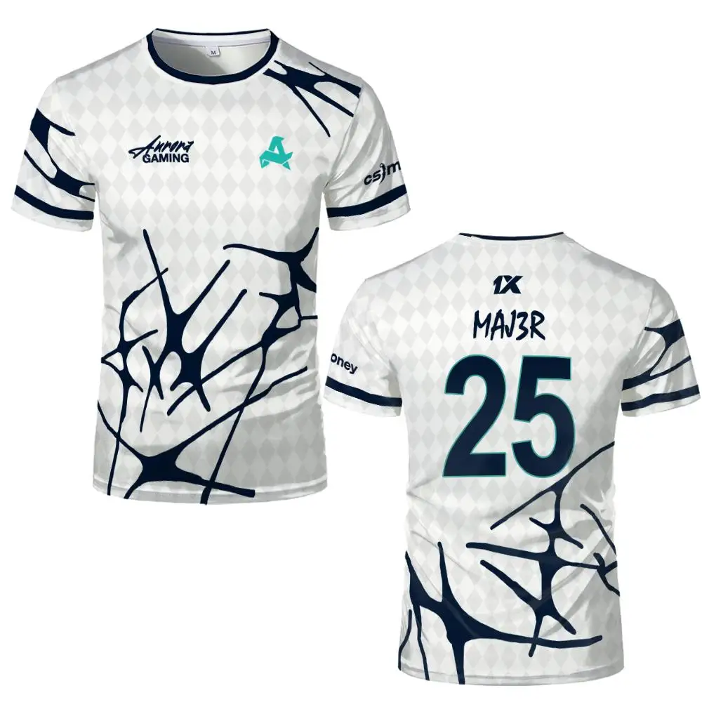 Esports Team Aurora Gaming Jersey T-shirts XANTARES 99 CS2 Pro League Player Training Uniform Men Women Fan Custom Short-sleeved