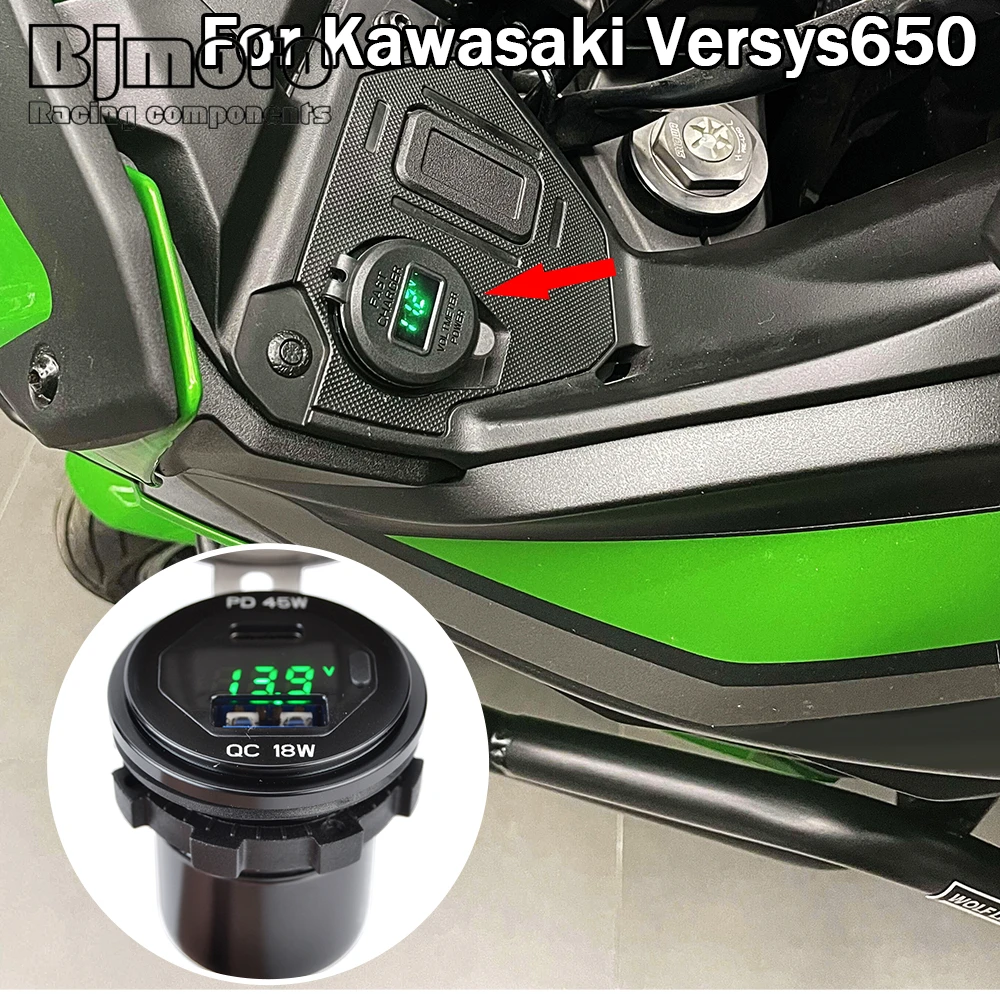 Versys 650 2023 Socket Charger USB+ C Type For Kawasaki Versys650 Versys-650 2022-2024