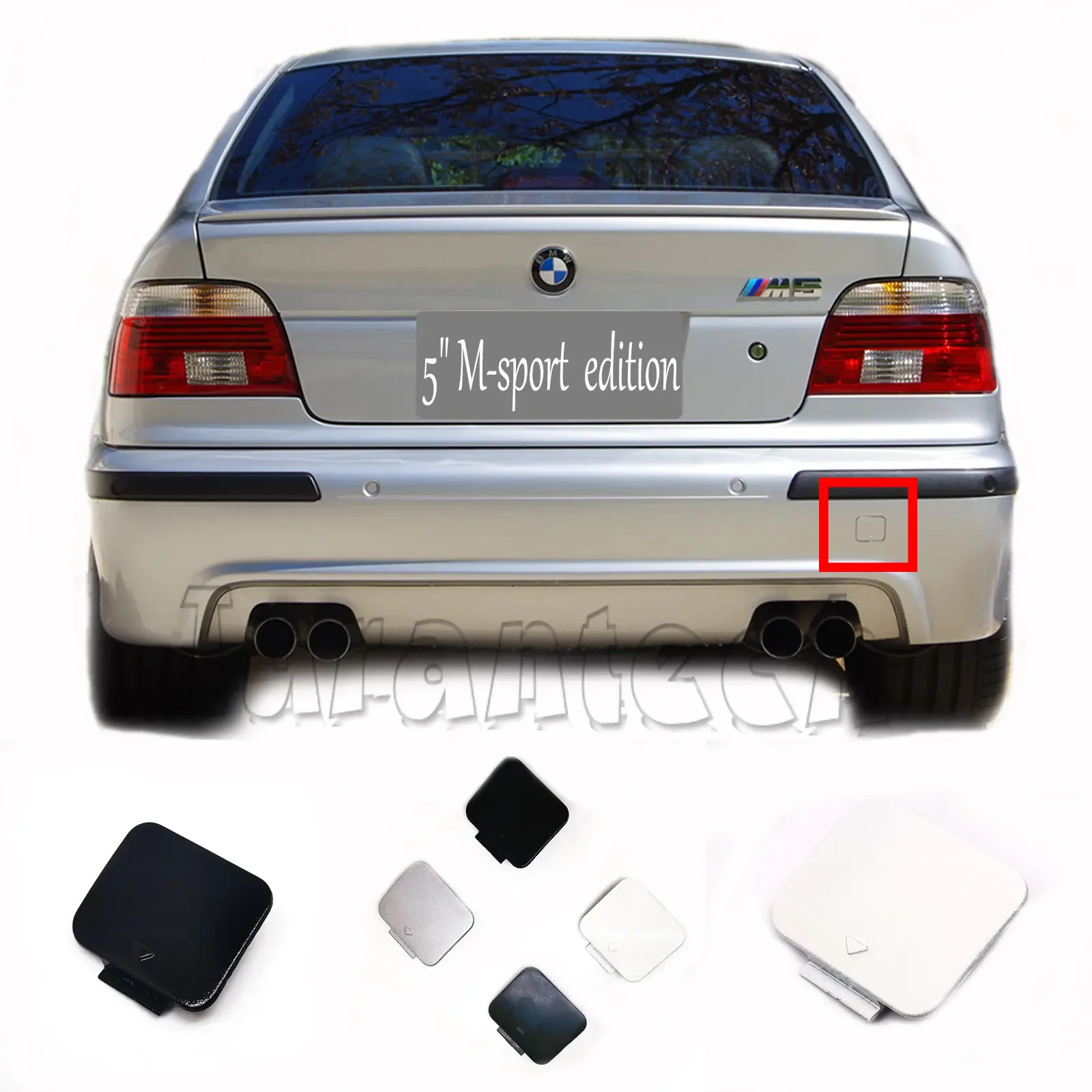 For Rear Cover 00-03 BMW 5 series M5 E39 M-sport 520i 525i 528i 530i 535i 540i 545i 550i Tow Eye Cap 51122693663