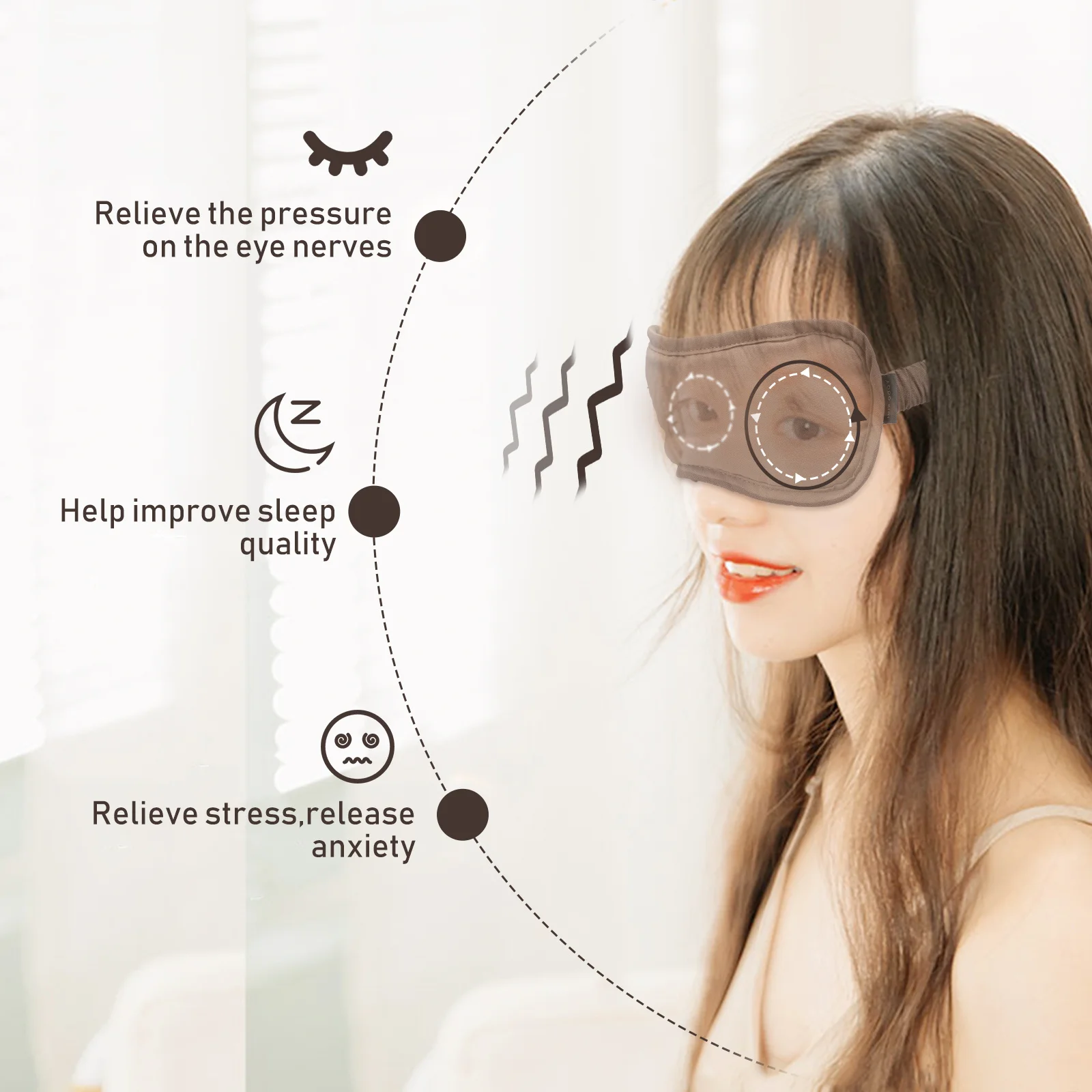 

Heated Eye Care Pillow Soft Weighted Eyeshade for Deep Light Blocking Solution Perfect for Home Travel Office and